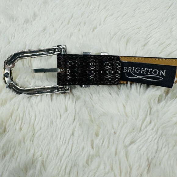 Vintage Brighton Brown Belt Women’s 28 Silver Brass Western Coastal Cowgirl main image 5